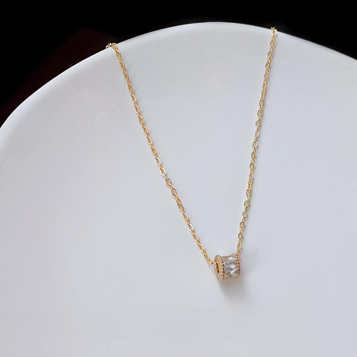 Copper Elegant Zirconia Collar Necklace