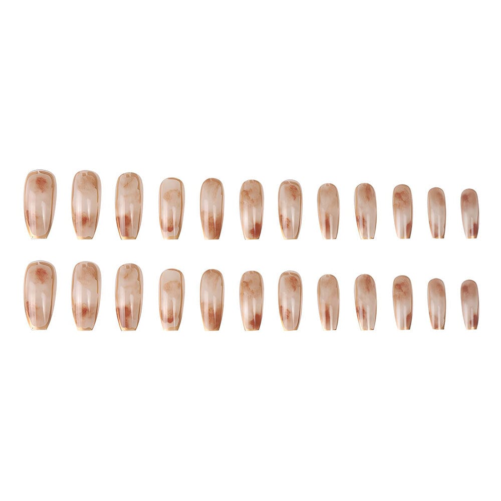 Long Classic Amber Dyed Elegant Nail Patch Set (Jelly Gel)