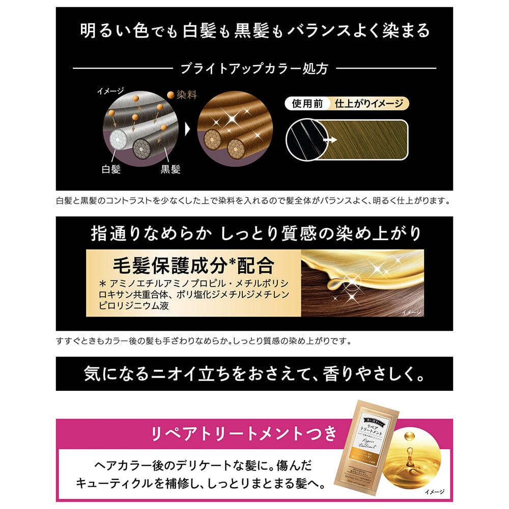 Comes with repair treatment. For delicate hair after hair coloring.