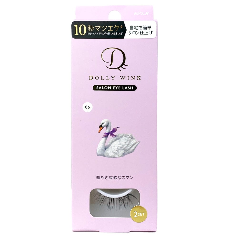 Koji Dolly Wink Salon Eye Lash No.6 Bundled Gorgeous Swan