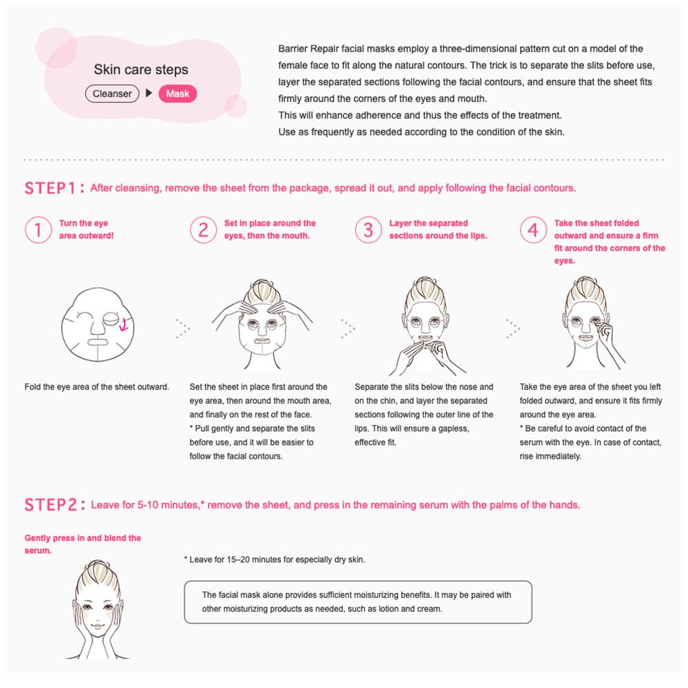 Mandom Barrier Repair Soft Skin Facial Mask w/ Royal Jelly Extract 5pcs