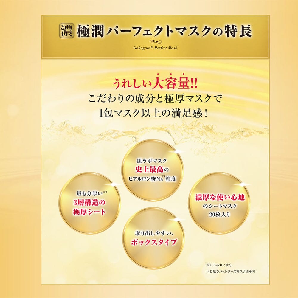 Rohto Hadalabo Koi-Gokujyun Premium Moisturizing Hyaluronic Acid Perfect Facial Mask 5pcs