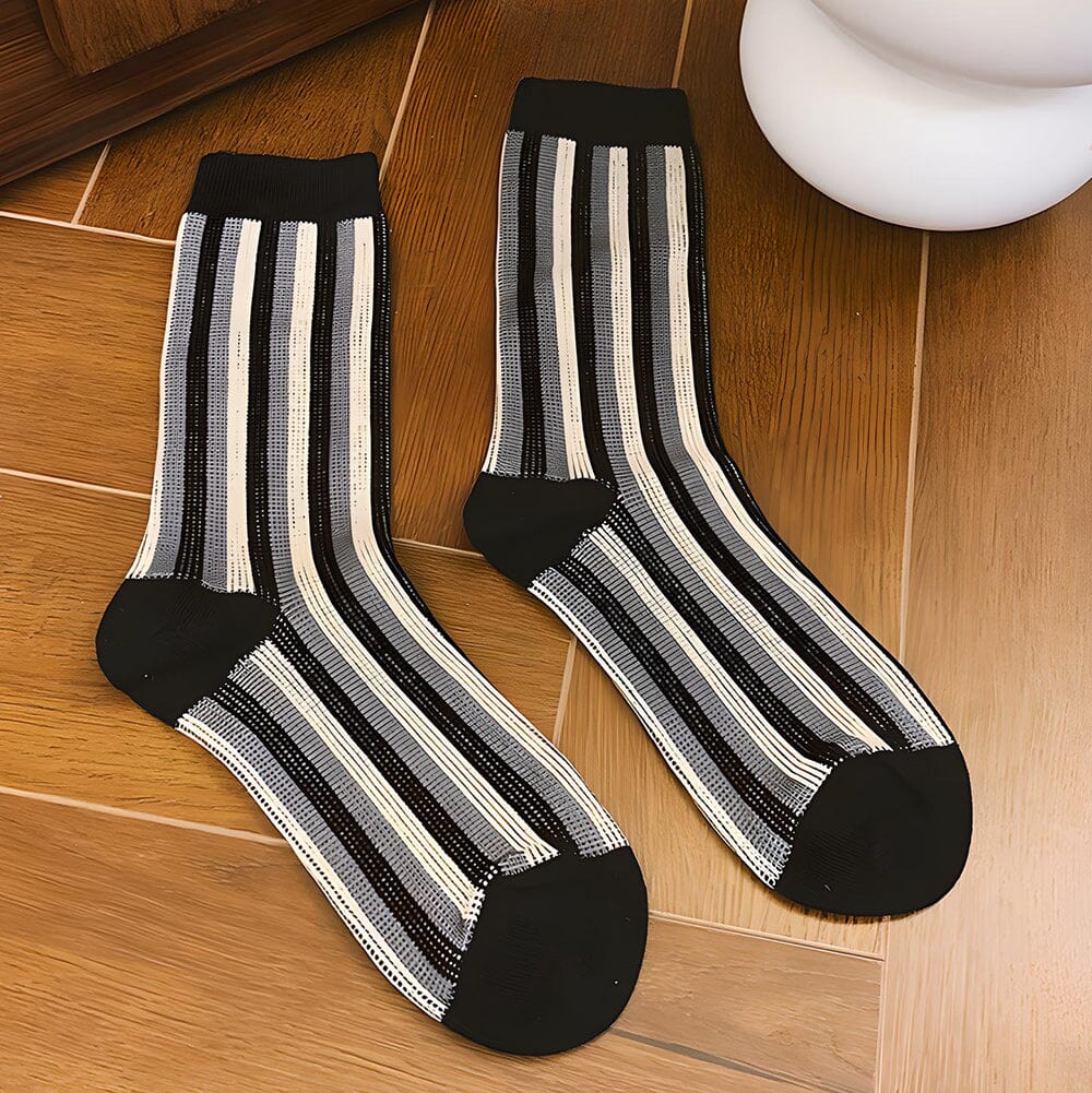 Retro British Style Cotton Stripes Socks