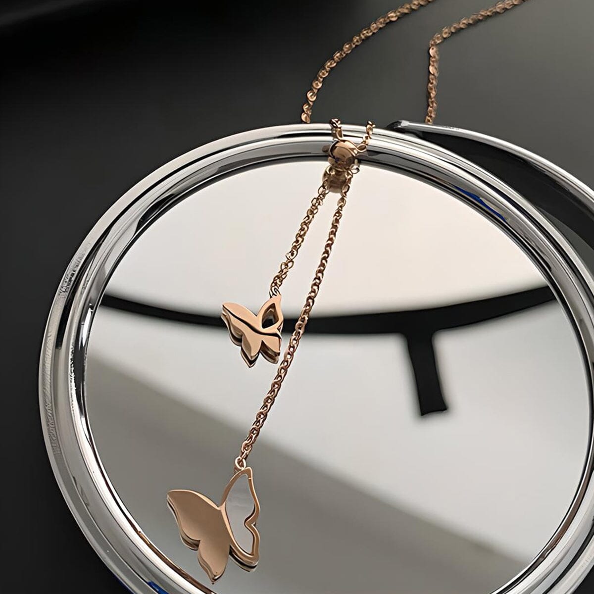Titanium Steel Butterfly Necklace - Gold
