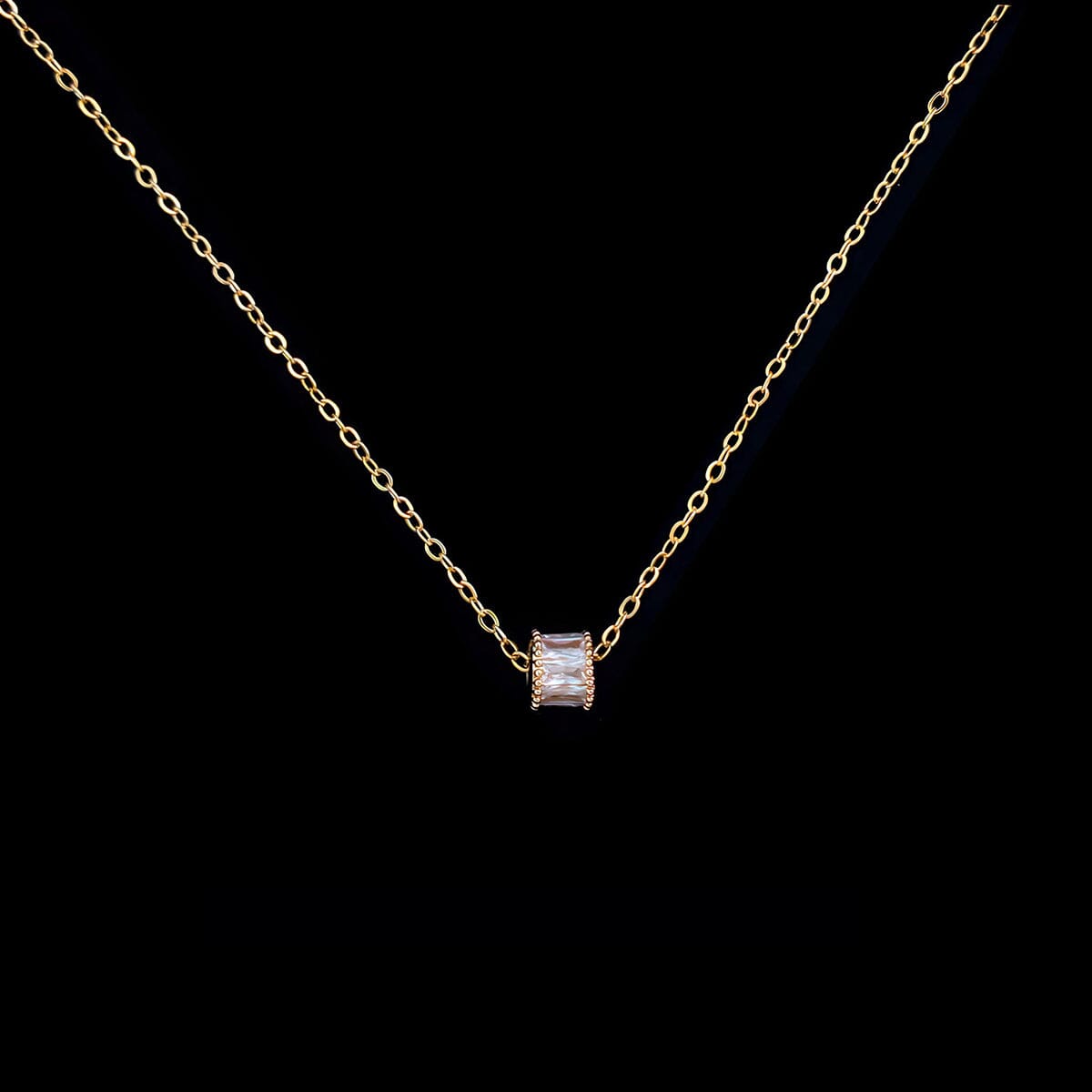 Copper Elegant Zirconia Collar Necklace