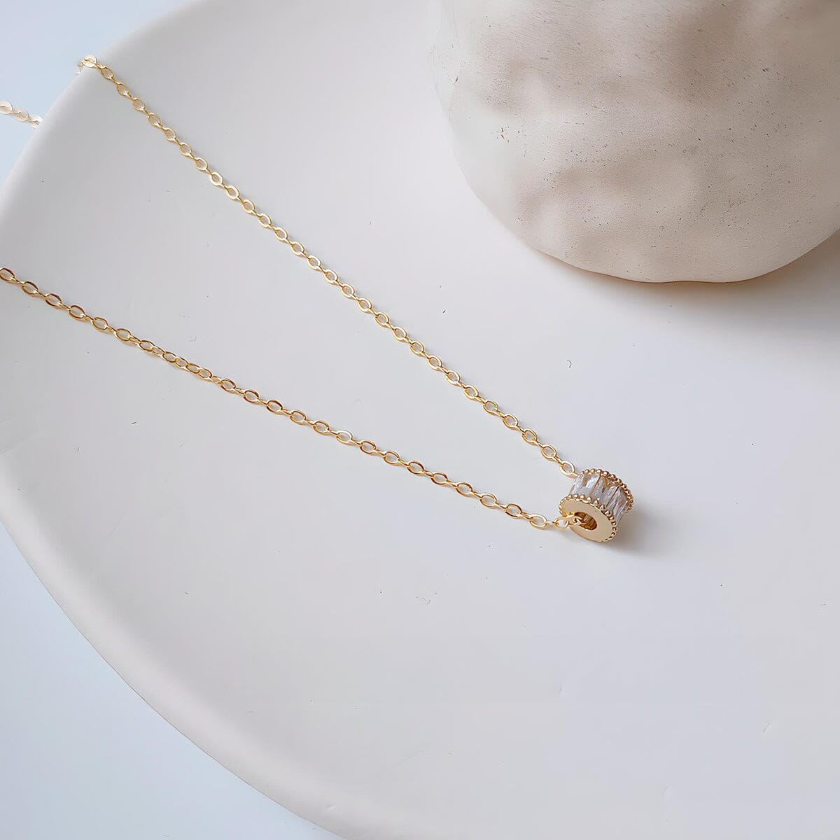 Copper Elegant Zirconia Collar Necklace