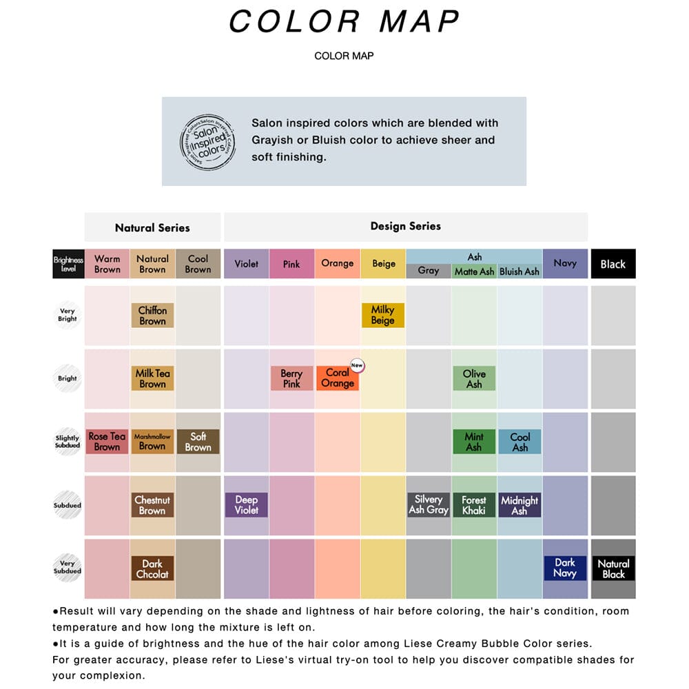Kao Liese Bubble Hair Color Map