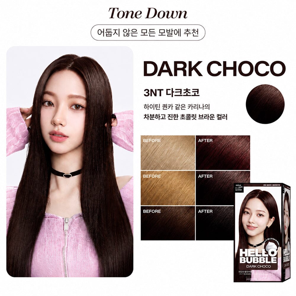 Mise en scene Hello Bubble Foam Hair Color 3NT Dark Choco