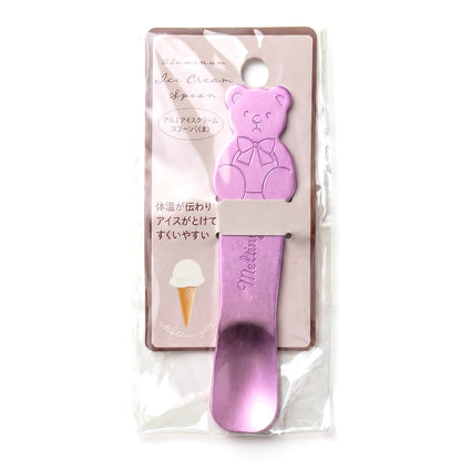 Echo Kinzoku Bear Aluminum Ice Cream Spoon - Pink