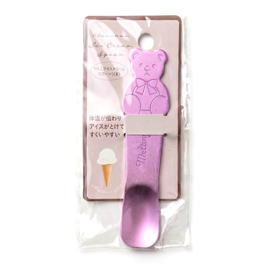 Echo Kinzoku Bear Aluminum Ice Cream Spoon - Pink