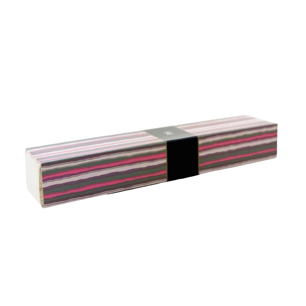 Rectangular box with striped pattern on a white background
