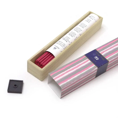 Set of incense sticks with packaging on a white background