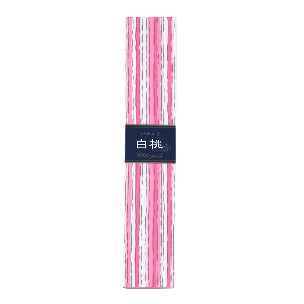 Kayuragi White Peach Aroma Incense Sticks 40 sticks in pink striped Japanese gift box