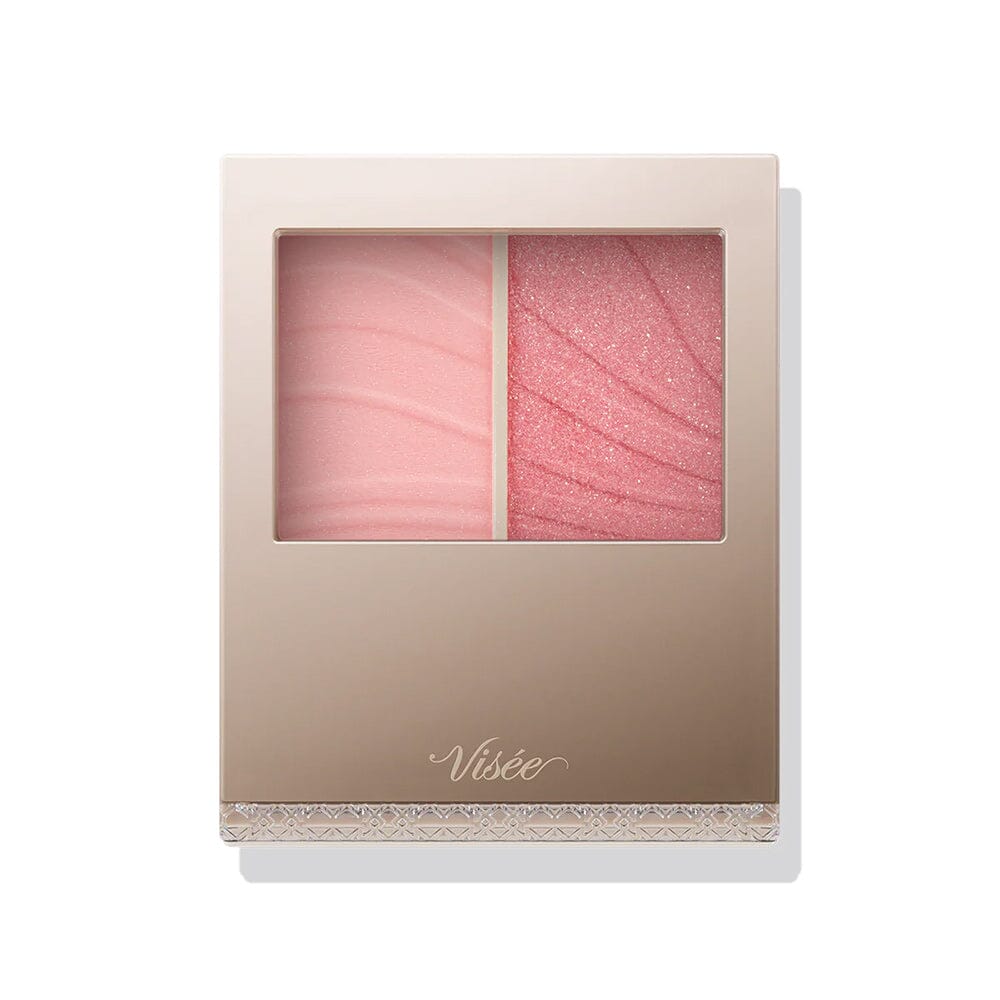 Japanese two-texture pink powder blush with brush
