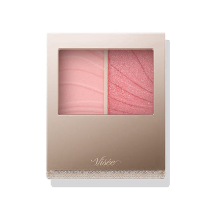 Japanese two-texture pink powder blush with brush