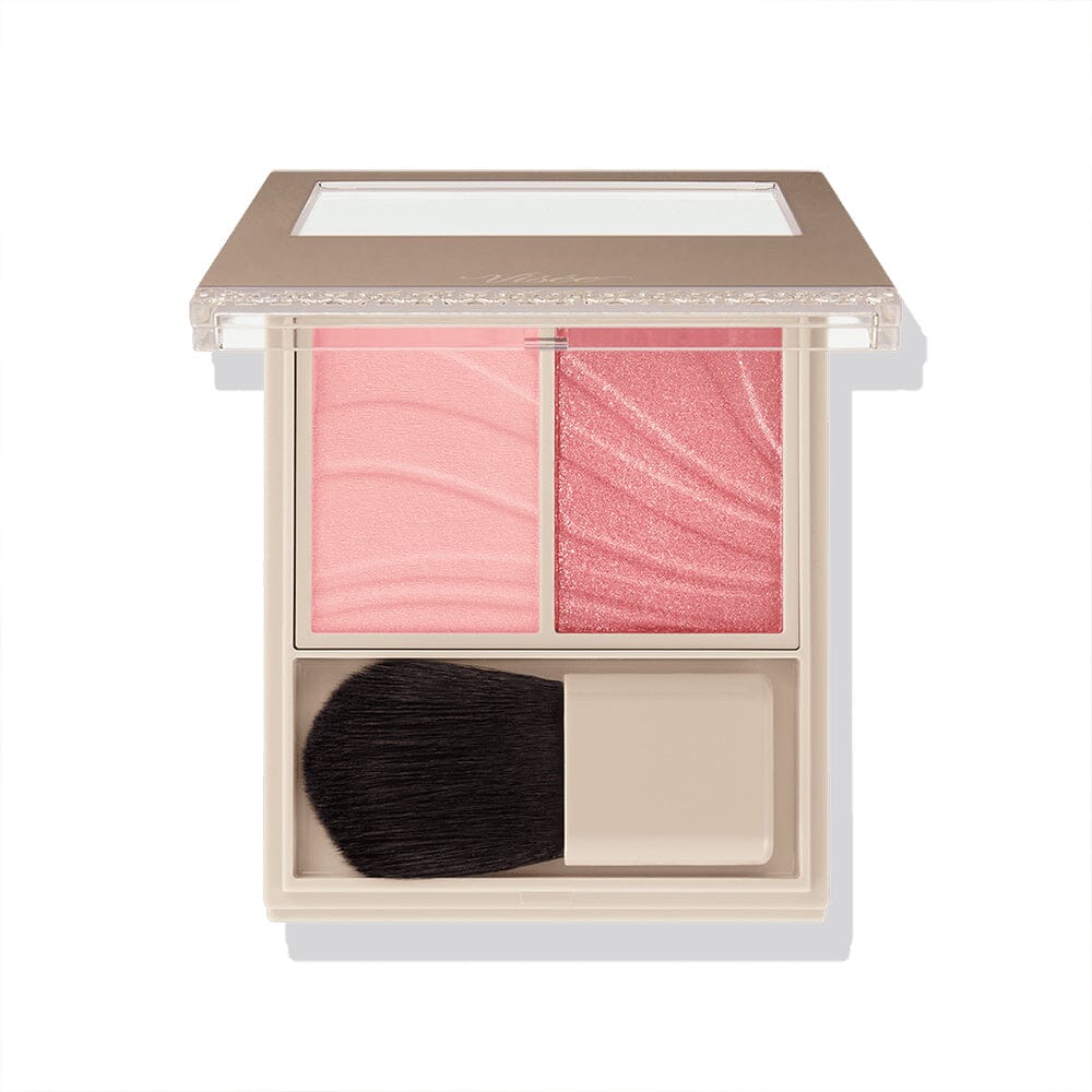 Japanese two-texture pink powder blush with brush
