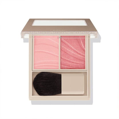 Japanese two-texture pink powder blush with brush
