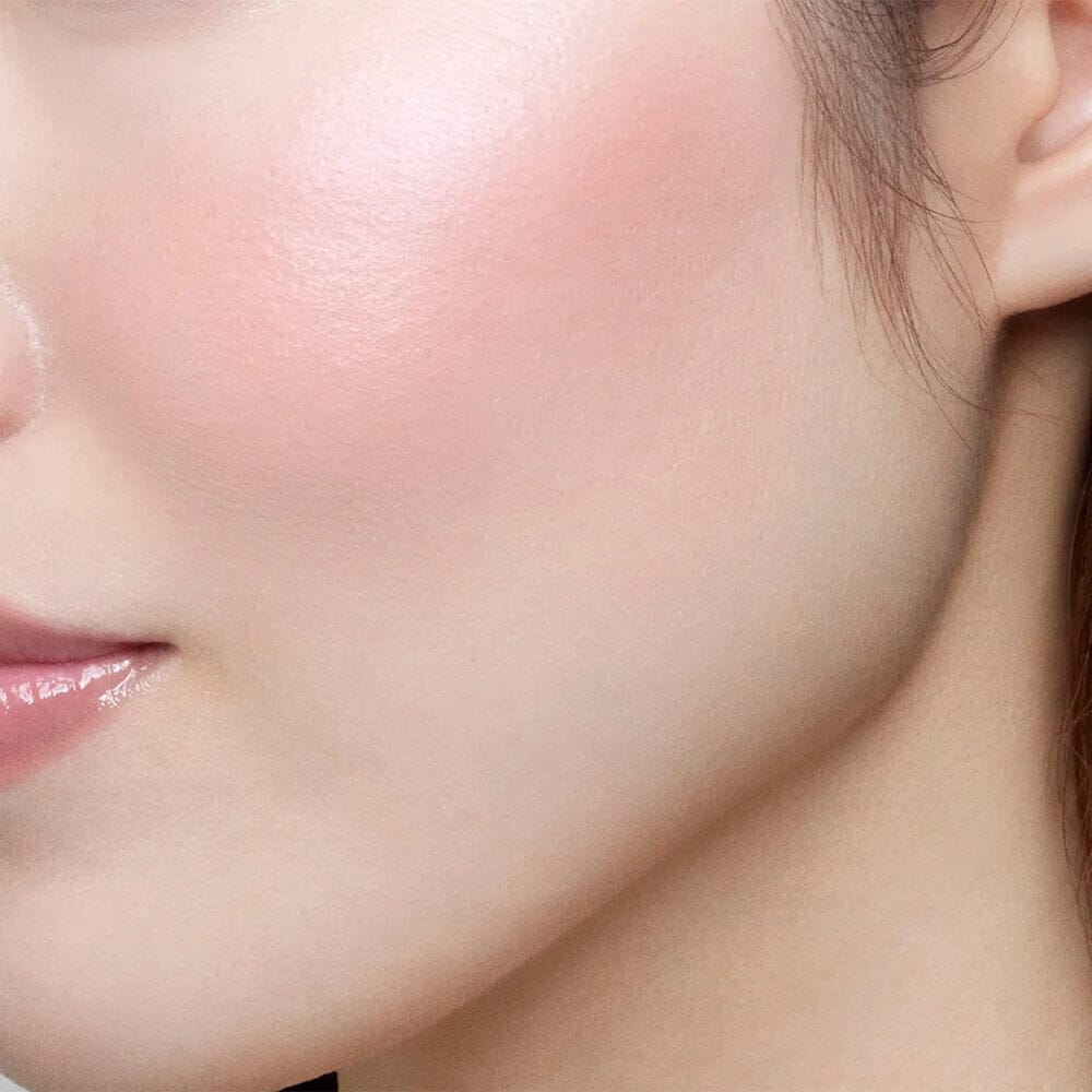 Japanese two-texture pink powder blush with brush