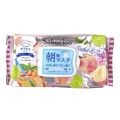 BCL Saborino Morning Care Moisturizing Facial Mask (Peach Tea) 28pcs