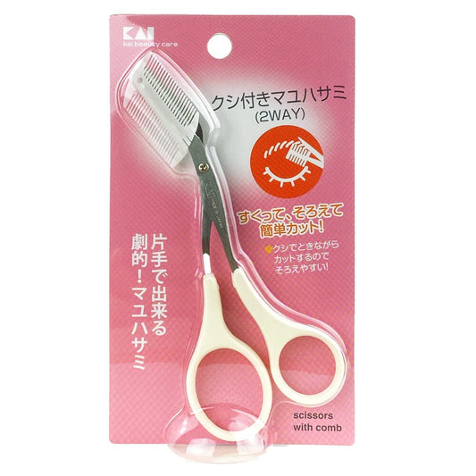 Kai Qec Eyebrow Scissors with Comb 2 Way Pal