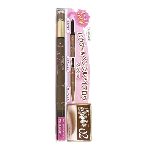 CANMAKE 3 in 1 Eyebrow Pencil 02 Ash Brown
