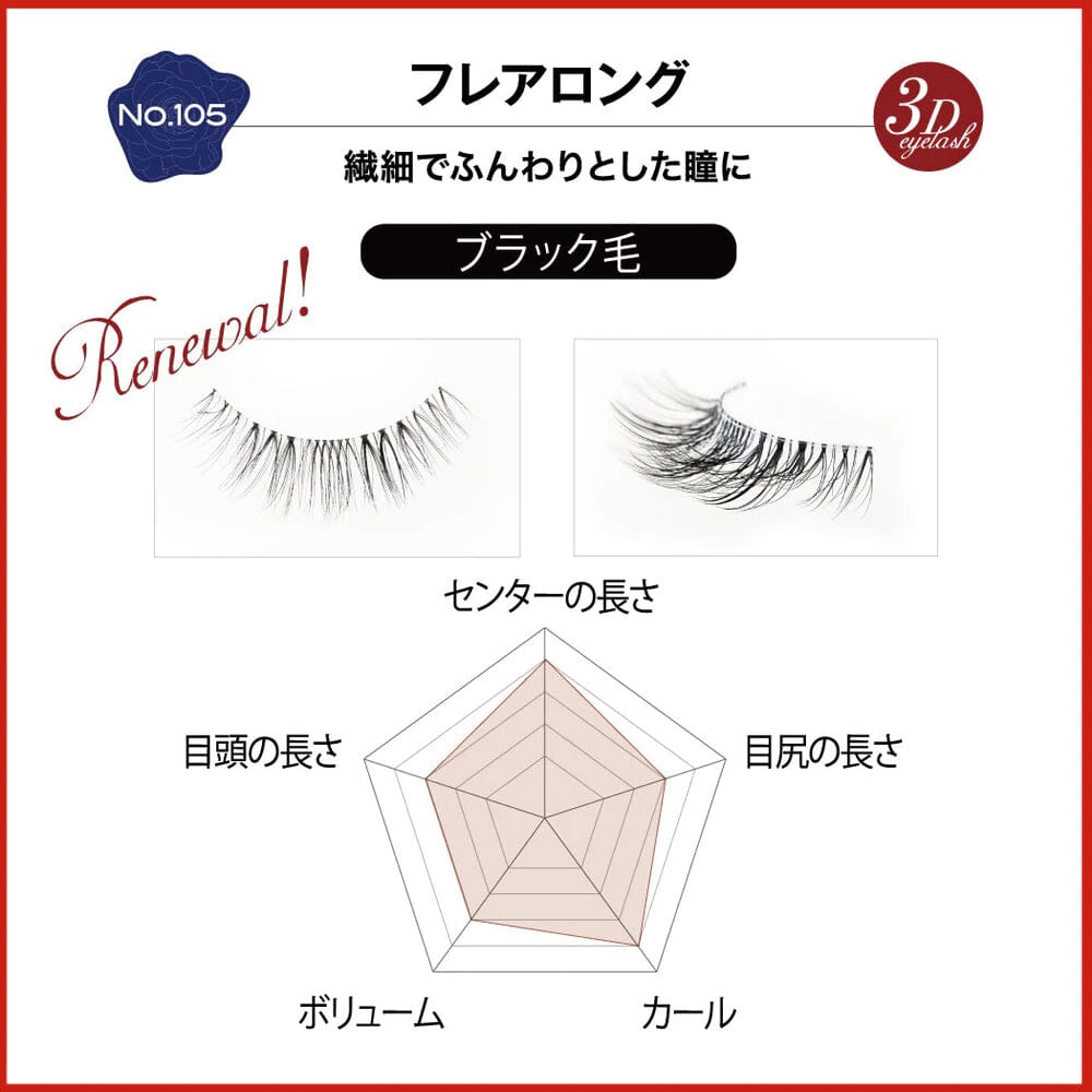 Miche Bloomin’ False Eyelashes Produced By Saeko Renewal 105 Flair Long