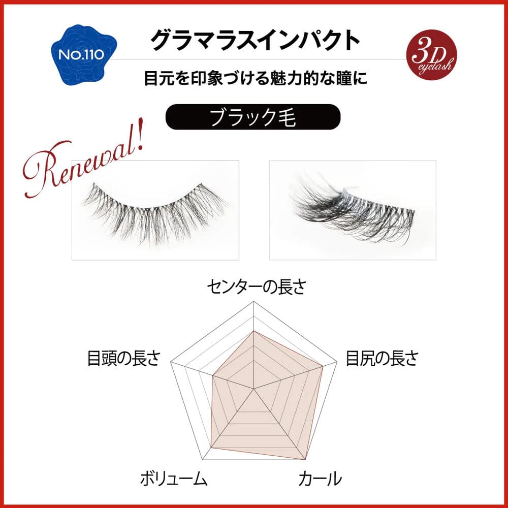 Miche Bloomin’ False Eyelashes Produced By Saeko Renewal 110 Glamorous Imapct