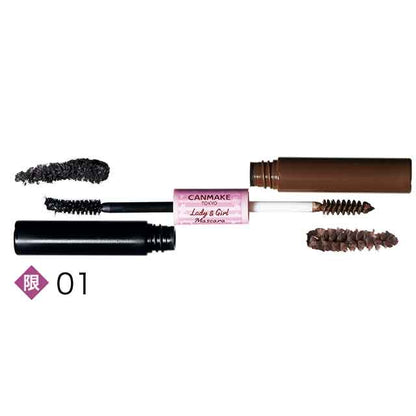 Canmake Lady & Girl Mascara 01 Lady Black & Girly Brown