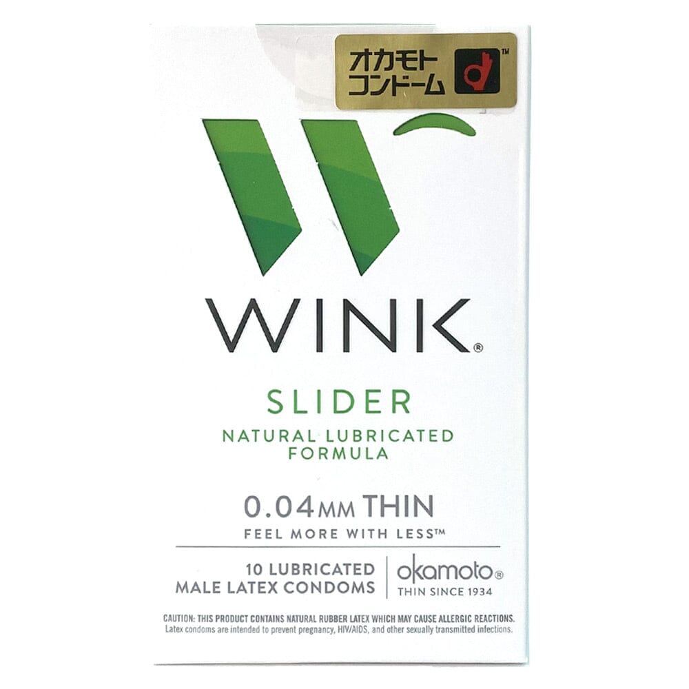 Okamoto Wink Slider Natural Lubricated Fomula 0.04mm Thin Latex Condoms 10pcs