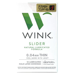 Okamoto Wink Slider Natural Lubricated Fomula 0.04mm Thin Latex Condoms 10pcs