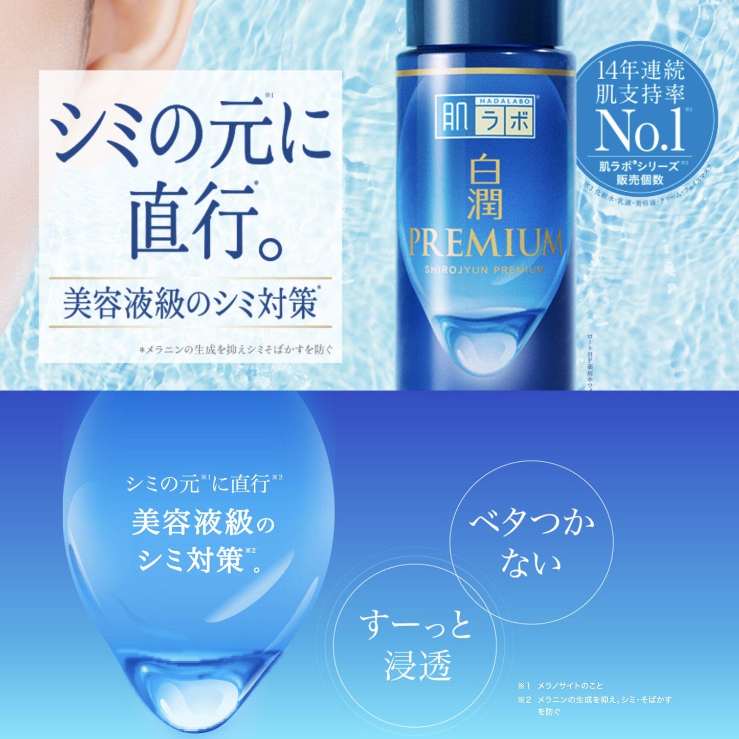 Rohto Hadalabo Shirojyun Premium Whitening Facial Lotion