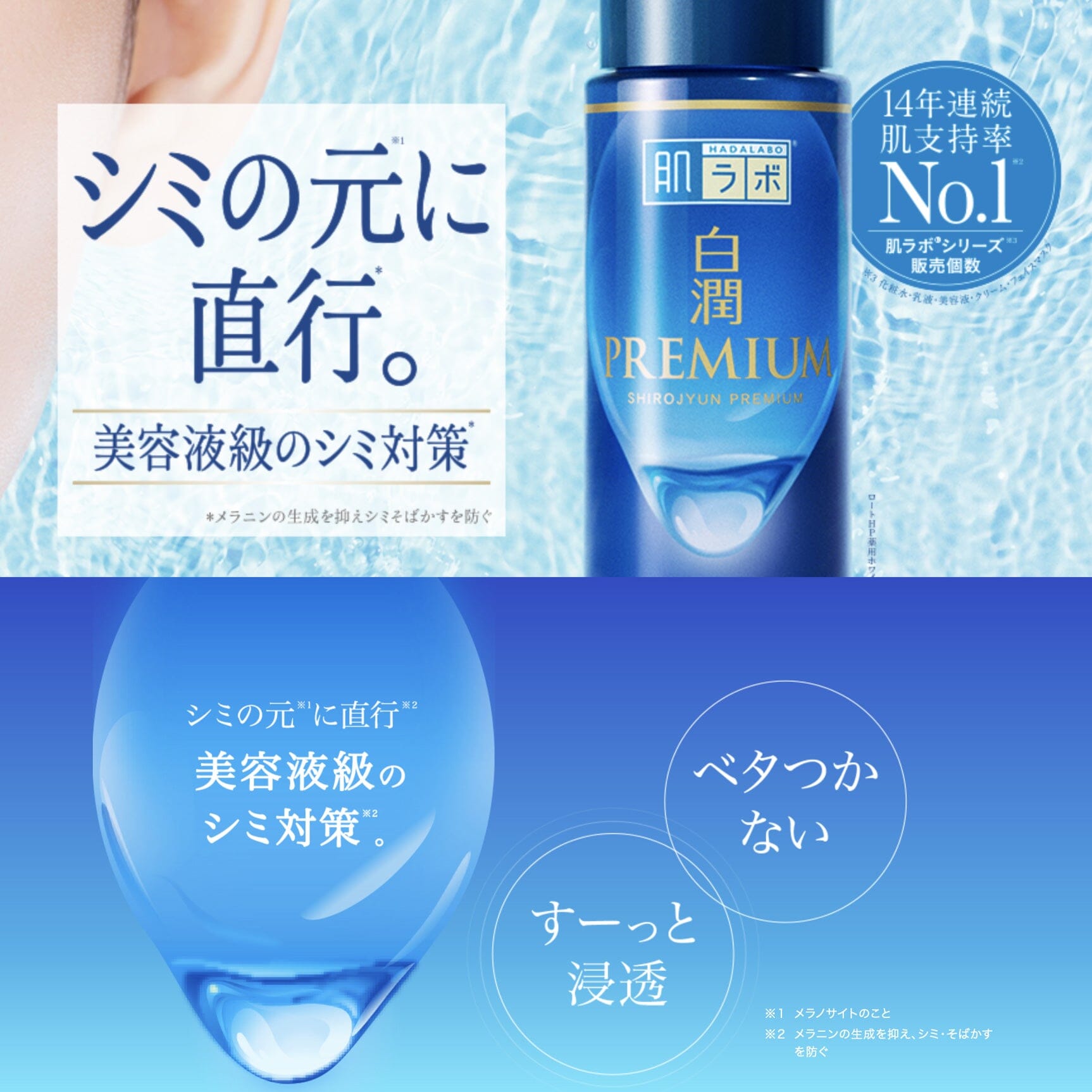 Rohto Hadalabo Shirojyun Premium Whitening Facial Lotion
