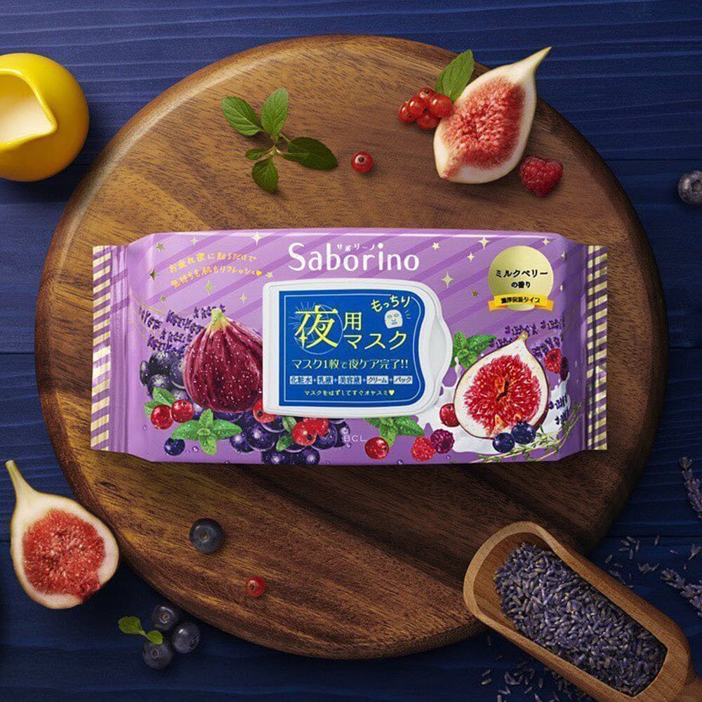 BCL Saborino Night Care 3 in 1 Rerefreshing Facial Mask (Mix Berry) 28pcs