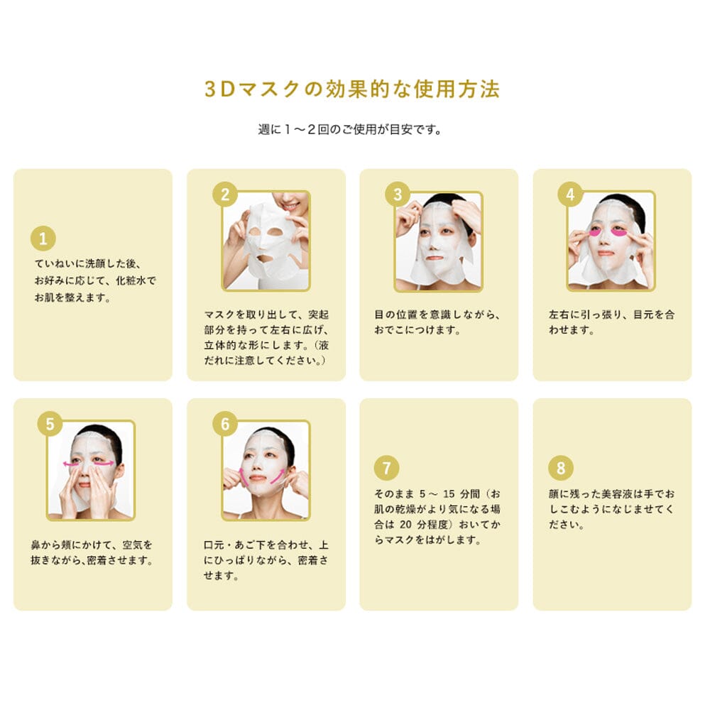 Kracie Hadabisei 3D Premium Rich Moisturizing Facial Mask 4pcs